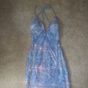 Windsor Blue Sequin Mini Dress